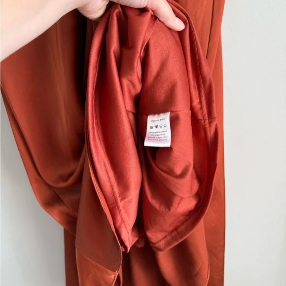 Baltic Born Poppy Satin Midi Dress - Rust Burnt Orange - Size Extra Large XL - Picture 12 of 14